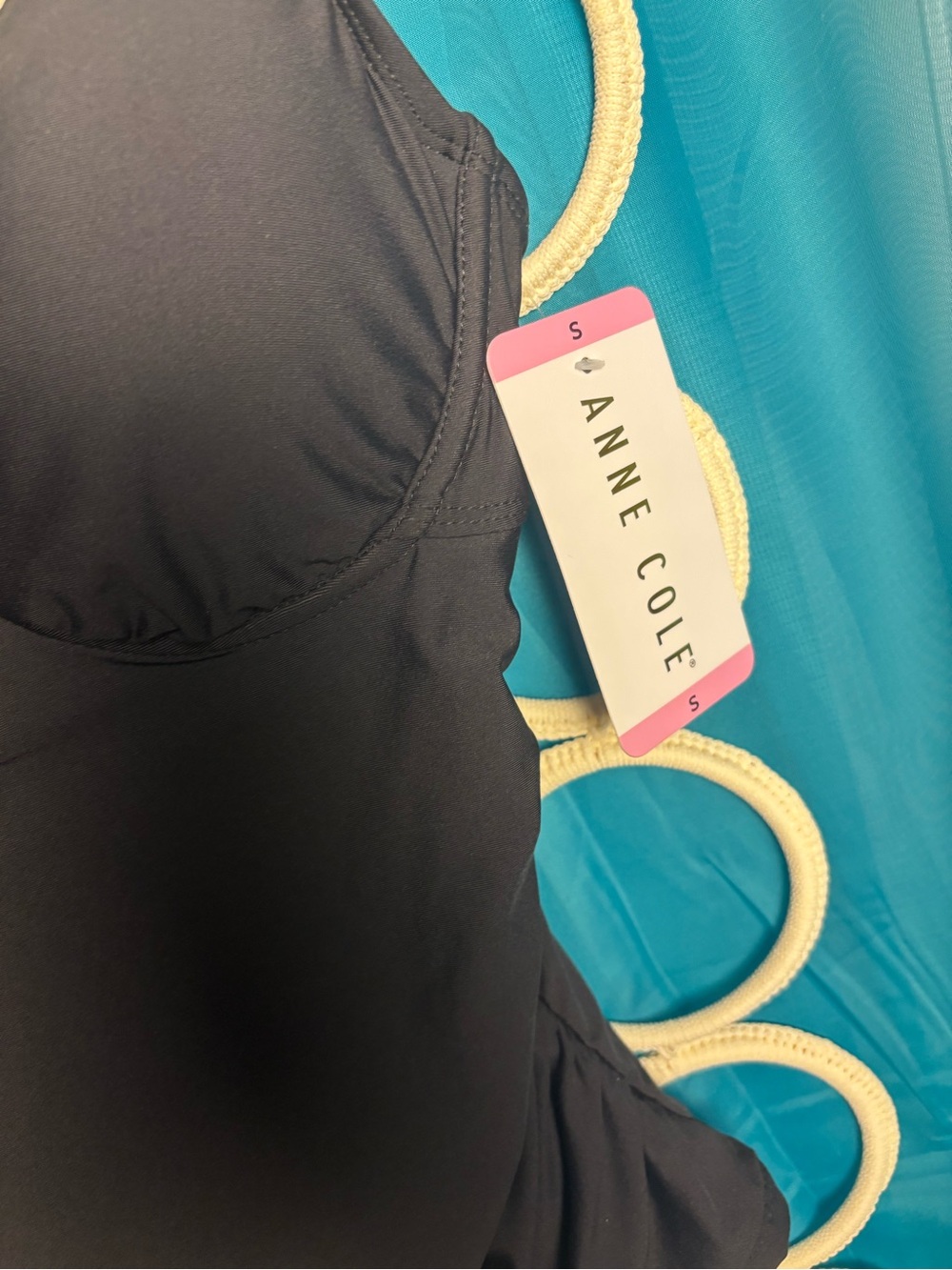 Anne Cole Solid Black Underwire Swim Tankini Top NWT SIZE SMALL - Picture 11 of 12